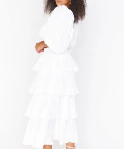 Show Me Your Mumu New Mu Full Swing Skirt ~ White Crinkle