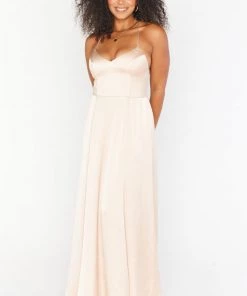 Show Me Your Mumu Godshaw Goddess Gown ~ Champagne Luxe Satin Bridesmaids Dresses 14 Show Me Your Mumu Godshaw Goddess Gown ~ Champagne Luxe Satin Bridesmaids Dresses