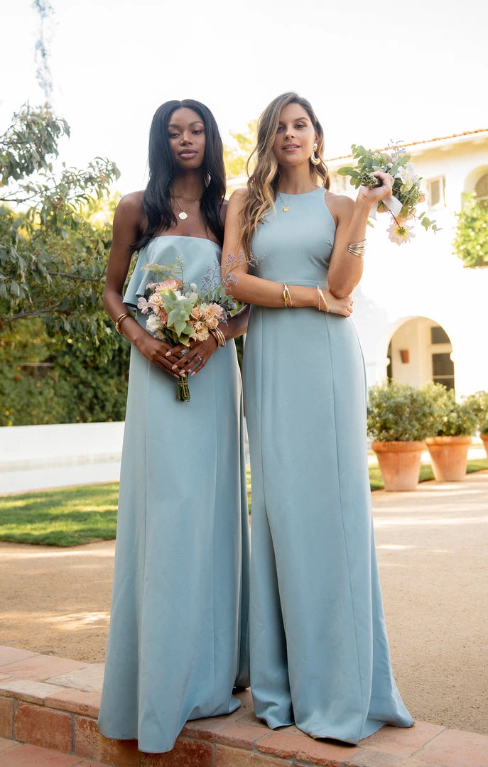 Show Me Your Mumu Monaco Ruffle Gown ~ Silver Sage Stretch Crepe Bridesmaids Dresses 8 Show Me Your Mumu Monaco Ruffle Gown ~ Silver Sage Stretch Crepe Bridesmaids Dresses