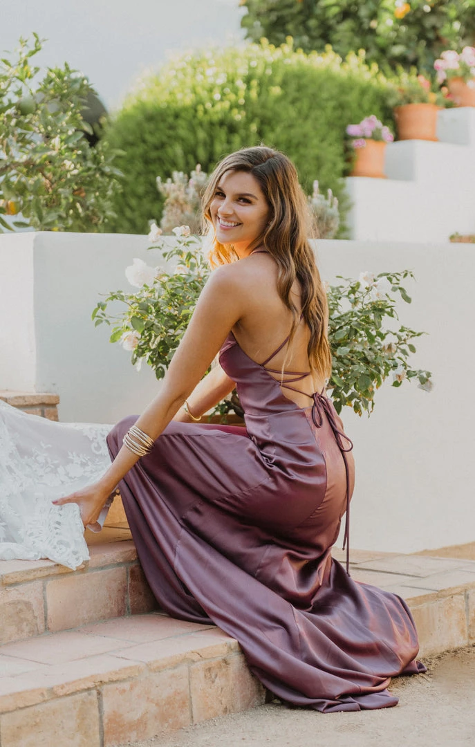 Show Me Your Mumu Godshaw Goddess Gown ~ Dusty Plum Luxe Satin Bridesmaids Dresses 8 Show Me Your Mumu Godshaw Goddess Gown ~ Dusty Plum Luxe Satin Bridesmaids Dresses