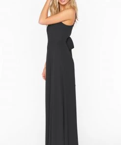 Show Me Your Mumu Lauren Tie Maxi Dress ~ Black Chiffon