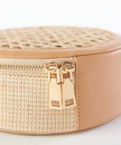 Show Me Your Mumu Accessories Round Woven Crossbody Bag ~ Light Tan