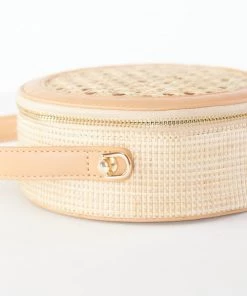 Show Me Your Mumu Accessories Round Woven Crossbody Bag ~ Light Tan
