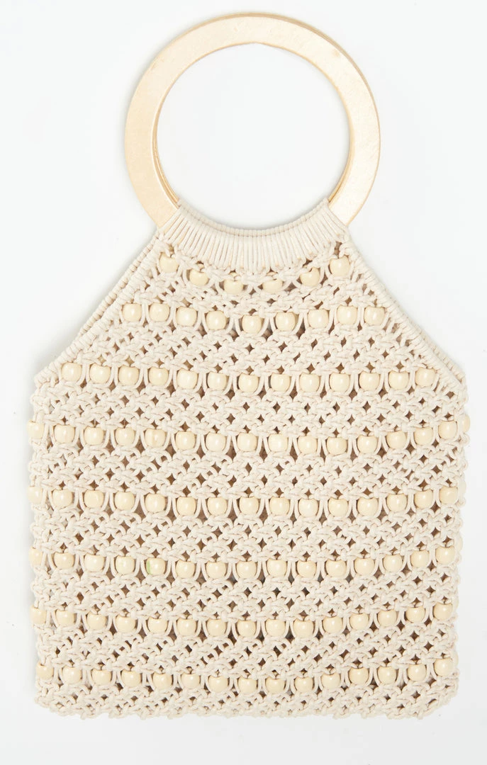 Show Me Your Mumu Accessories Jace Beaded Knit Bag ~ Ivory 5 Show Me Your Mumu Accessories Jace Beaded Knit Bag ~ Ivory