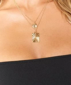 Show Me Your Mumu Accessories Sunburst Double Layer Necklace ~ Gold