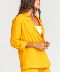 Show Me Your Mumu Artemis Blazer ~ Canary Yellow Linen Clothes