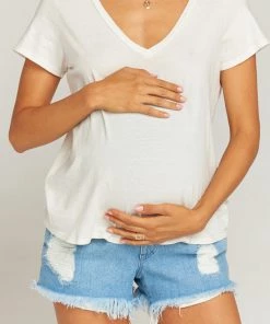 Show Me Your Mumu Denim Maternity Cabo Shorts ~ Tide