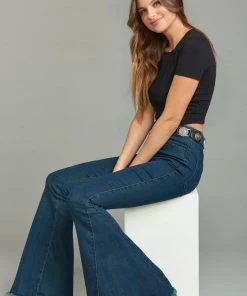 Show Me Your Mumu Berkeley Zip Up Bells ~ Dark Rainstorm Denim