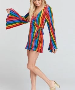 Show Me Your Mumu Caleb Romper ~ Rainbow Parade Pleat Rompers