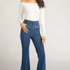 Show Me Your Mumu Farrah Trouser Flare ~ Marine With Piping