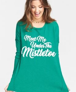 Show Me Your Mumu Bosco Ski Top ~ Mistletoe Graphic Tops