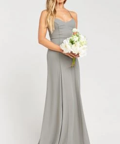 Show Me Your Mumu Godshaw Goddess Gown ~ Soft Charcoal Crisp Bridesmaids Dresses