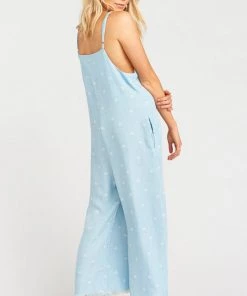 Show Me Your Mumu Rompers Mama T Overalls ~ Palm Tree Chambray