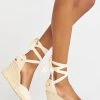 Show Me Your Mumu Accessories Soludos Classic Tall Wedge ~ White Linen