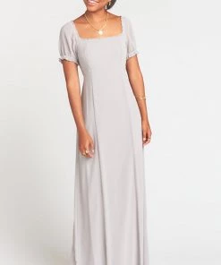 Show Me Your Mumu Brittany Maxi Dress ~ Dove Grey Chiffon 11 Show Me Your Mumu Brittany Maxi Dress ~ Dove Grey Chiffon