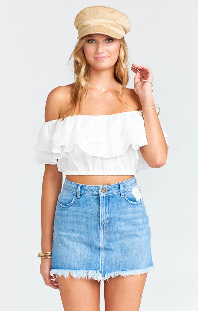 Show Me Your Mumu Denim Atlanta A Line Skirt ~ Brook 9 Show Me Your Mumu Denim Atlanta A Line Skirt ~ Brook