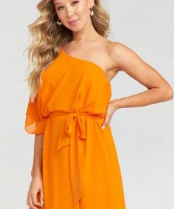 Show Me Your Mumu Dresses Trish Dress ~ Tangerine Chiffon