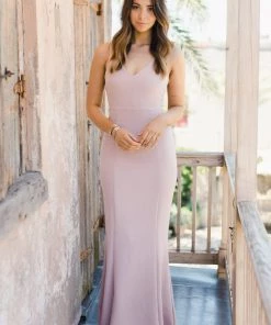 Show Me Your Mumu Morgan Gown ~ Vintage Rose Stretch Crepe