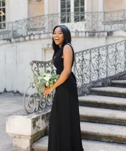 Show Me Your Mumu Wedding Guest Dresses Jenn Maxi Dress ~ Black Chiffon