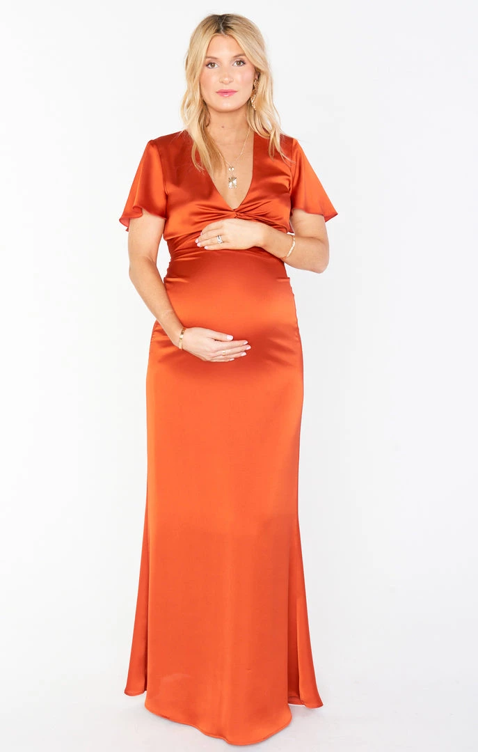 Show Me Your Mumu Rome Twist Gown ~ Burnt Orange Luxe Satin 11 Show Me Your Mumu Rome Twist Gown ~ Burnt Orange Luxe Satin