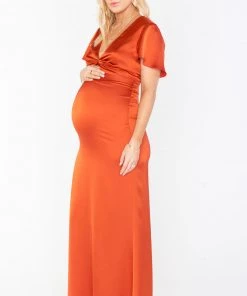 Show Me Your Mumu Rome Twist Gown ~ Burnt Orange Luxe Satin 29 Show Me Your Mumu Rome Twist Gown ~ Burnt Orange Luxe Satin