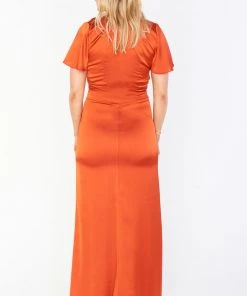 Show Me Your Mumu Rome Twist Gown ~ Burnt Orange Luxe Satin 30 Show Me Your Mumu Rome Twist Gown ~ Burnt Orange Luxe Satin