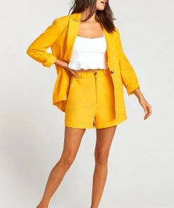 Show Me Your Mumu Artemis Blazer ~ Canary Yellow Linen Clothes