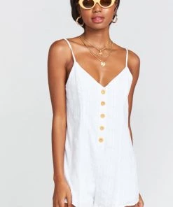 Show Me Your Mumu Rompers Remy Romper ~ Mirage Gauze White