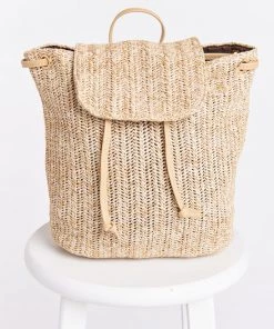 Show Me Your Mumu Cecilia Straw Backpack ~ Beige