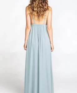 Show Me Your Mumu Bridesmaids Dresses Amanda Maxi Dress ~ Silver Sage Crisp