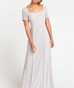 Show Me Your Mumu Brittany Maxi Dress ~ Dove Grey Chiffon
