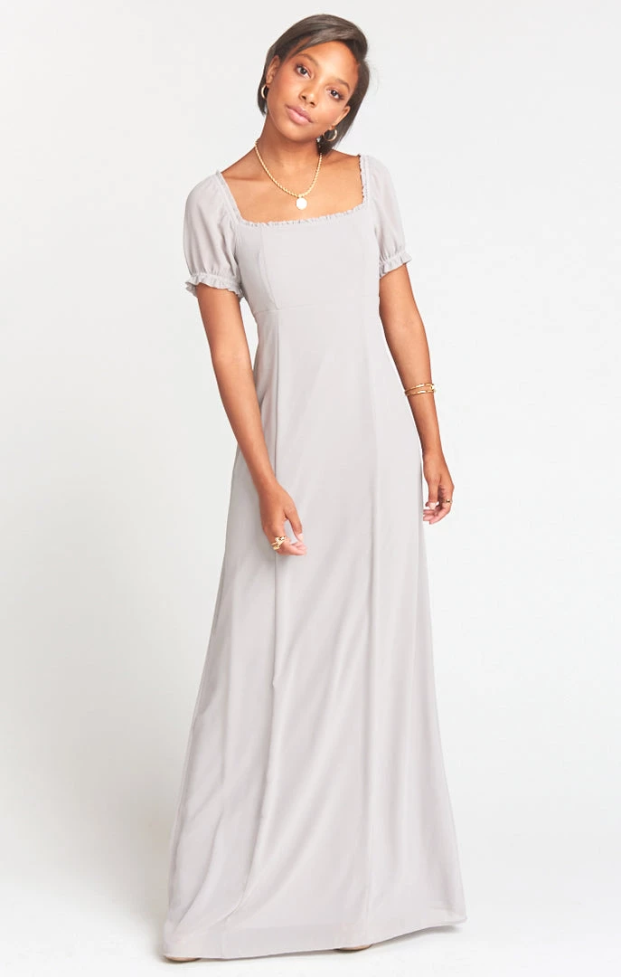Show Me Your Mumu Brittany Maxi Dress ~ Dove Grey Chiffon 3 Show Me Your Mumu Brittany Maxi Dress ~ Dove Grey Chiffon