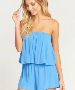 Show Me Your Mumu Thelma Romper ~ Italian Blue Rompers