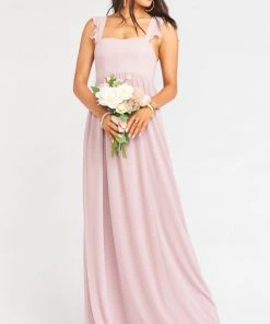 Show Me Your Mumu Maternity June Maxi Dress ~ Neutral Mauve Chiffon