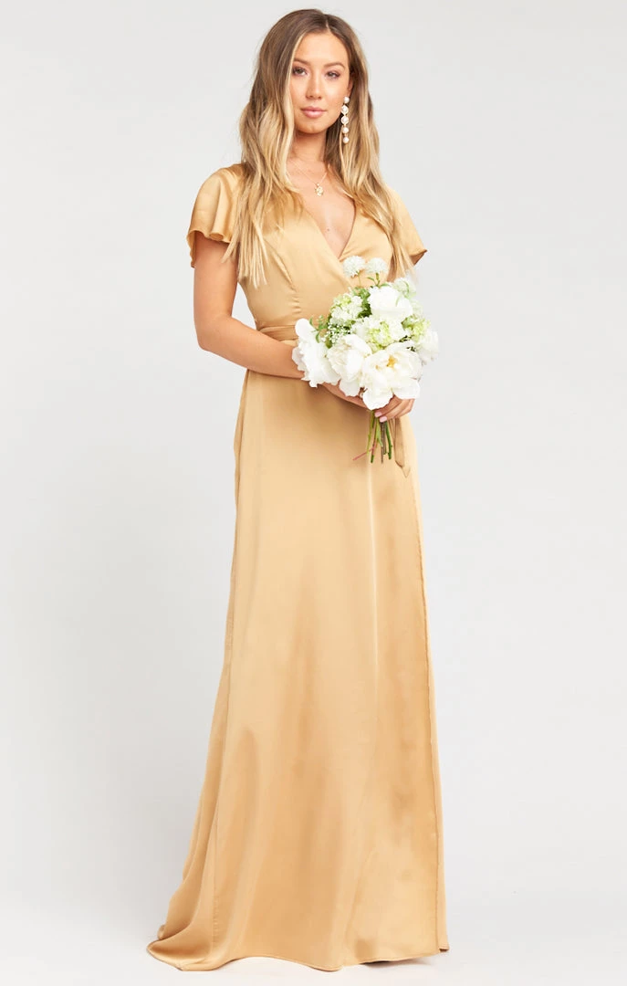 Show Me Your Mumu Noelle Wrap Dress ~ True Gold Luxe Satin Bridesmaids Dresses 3 Show Me Your Mumu Noelle Wrap Dress ~ True Gold Luxe Satin Bridesmaids Dresses