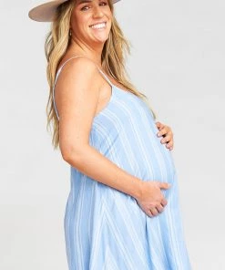 Show Me Your Mumu Circus Mini Dress ~ Sidewalk Stripe Periwinkle