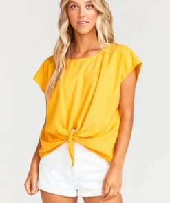 Show Me Your Mumu Clothes Katrina Top ~ Canary Yellow Linen
