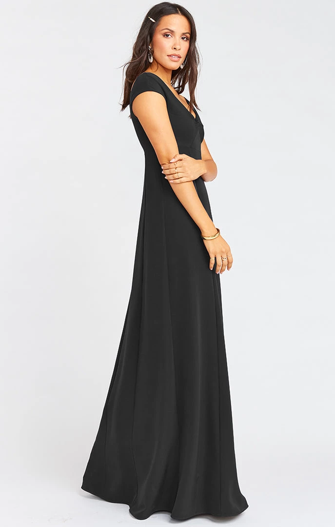 Show Me Your Mumu Wedding Guest Dresses Zurich Knot Gown ~ Black Stretch Crepe 4 Show Me Your Mumu Wedding Guest Dresses Zurich Knot Gown ~ Black Stretch Crepe