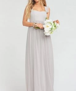 Show Me Your Mumu June Maxi Dress ~ Dove Grey Chiffon