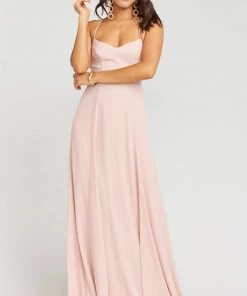 Show Me Your Mumu Godshaw Goddess Gown ~ Dusty Blush Crisp Bridesmaids Dresses