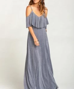 Show Me Your Mumu Renee Ruffle Maxi Dress ~ Dancing Queen Shine Smoke 14 Show Me Your Mumu Renee Ruffle Maxi Dress ~ Dancing Queen Shine Smoke