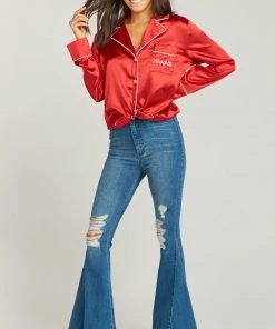 Show Me Your Mumu Clothes Sayer PJ Set ~ Naughty Embroidery