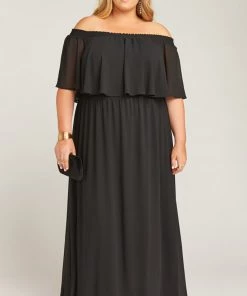 Show Me Your Mumu Hacienda Maxi Dress ~ Black Chiffon