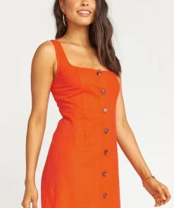 Show Me Your Mumu Cora Dress ~ Tangerine Linen Clothes