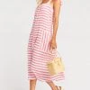 Show Me Your Mumu Dresses Lucas Midi Dress ~ Dock Stripe Red