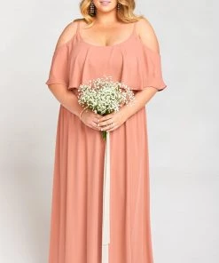 Show Me Your Mumu Caitlin Ruffle Maxi Dress ~ Rustic Mauve Crisp