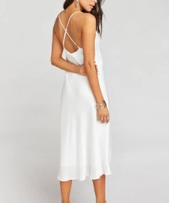 Show Me Your Mumu Verona Cowl Dress ~ Ivory Luxe Satin Dresses