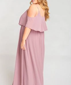 Show Me Your Mumu Caitlin Ruffle Maxi Dress ~ Antique Rose Chiffon Wedding Guest Dresses