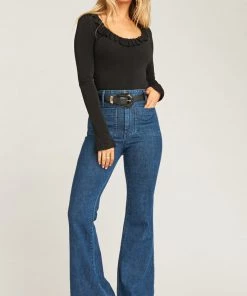 Show Me Your Mumu Jackie Top ~ Textured Spandy Black Clothes