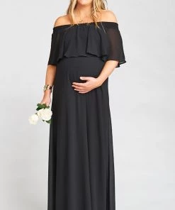 Show Me Your Mumu Hacienda Maxi Dress ~ Black Chiffon